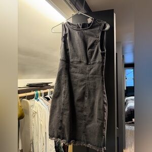 Divided Charcoal Sleeveless Dress